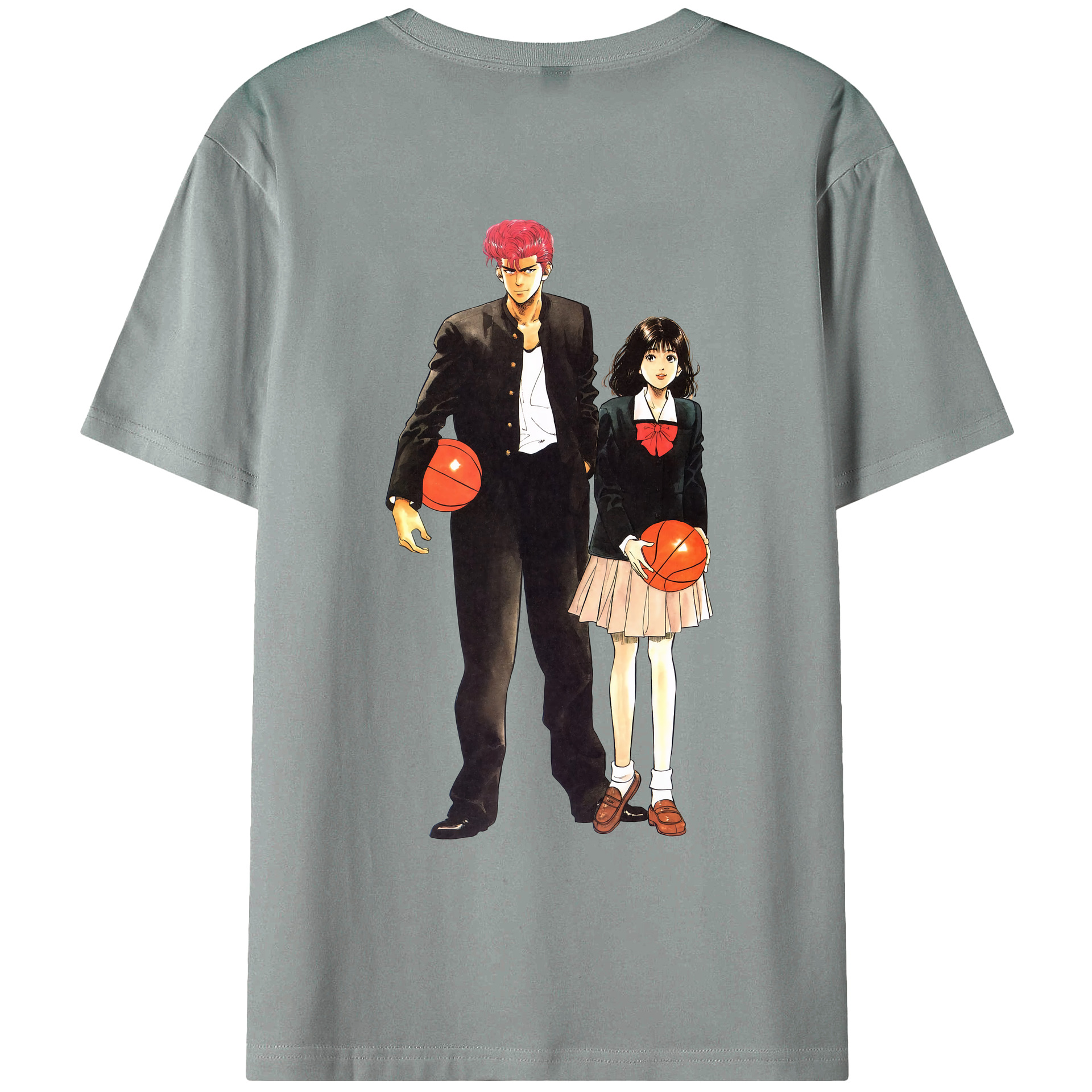 （画像用） SLAM DUNK／スラムダンク 綿100％ メンズ半袖Tシャツ（バックプリント） 通気性